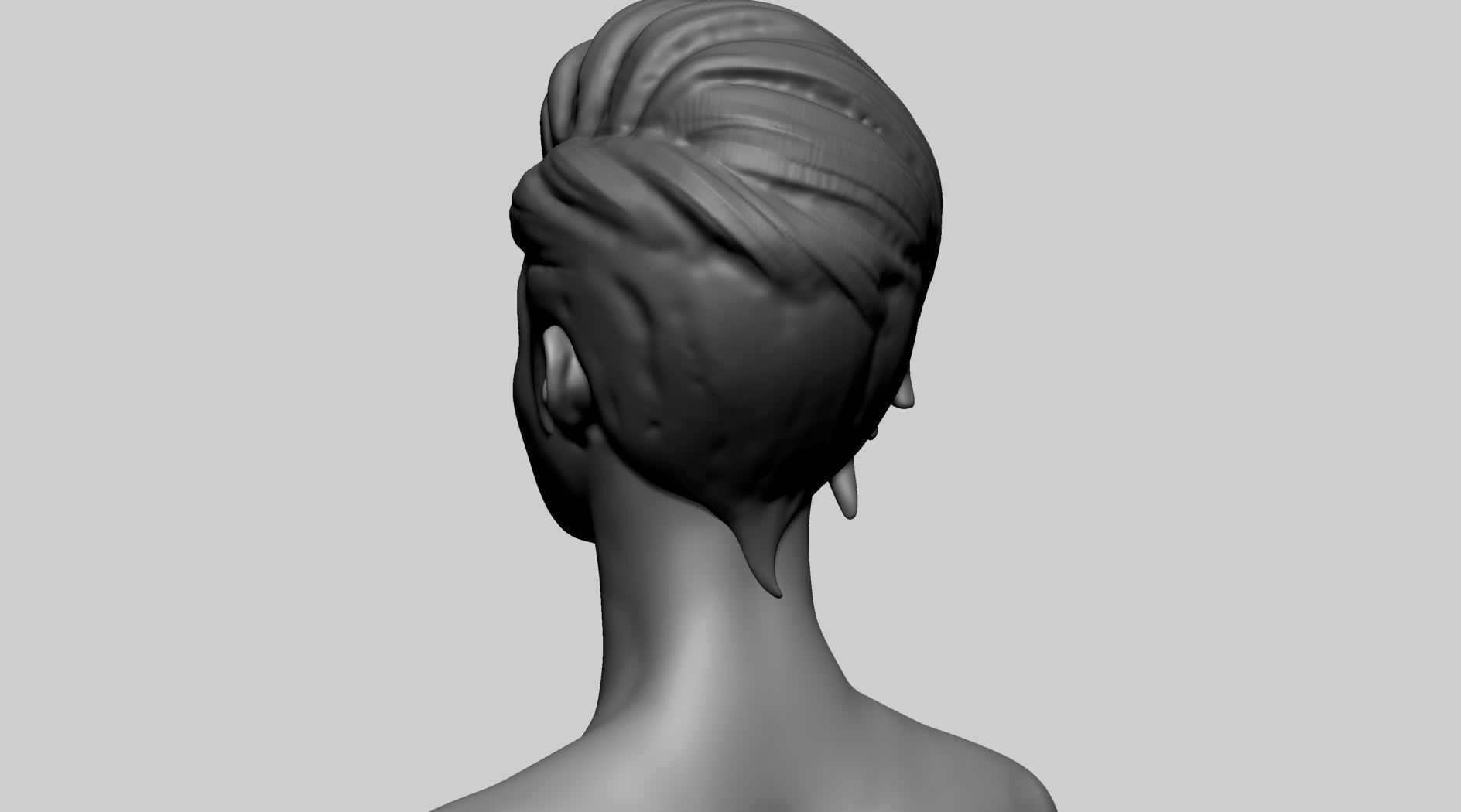 Stylized Female Upper Body 3D model_11