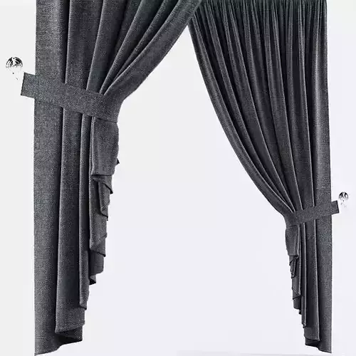 Curtains pair of hanging on wall