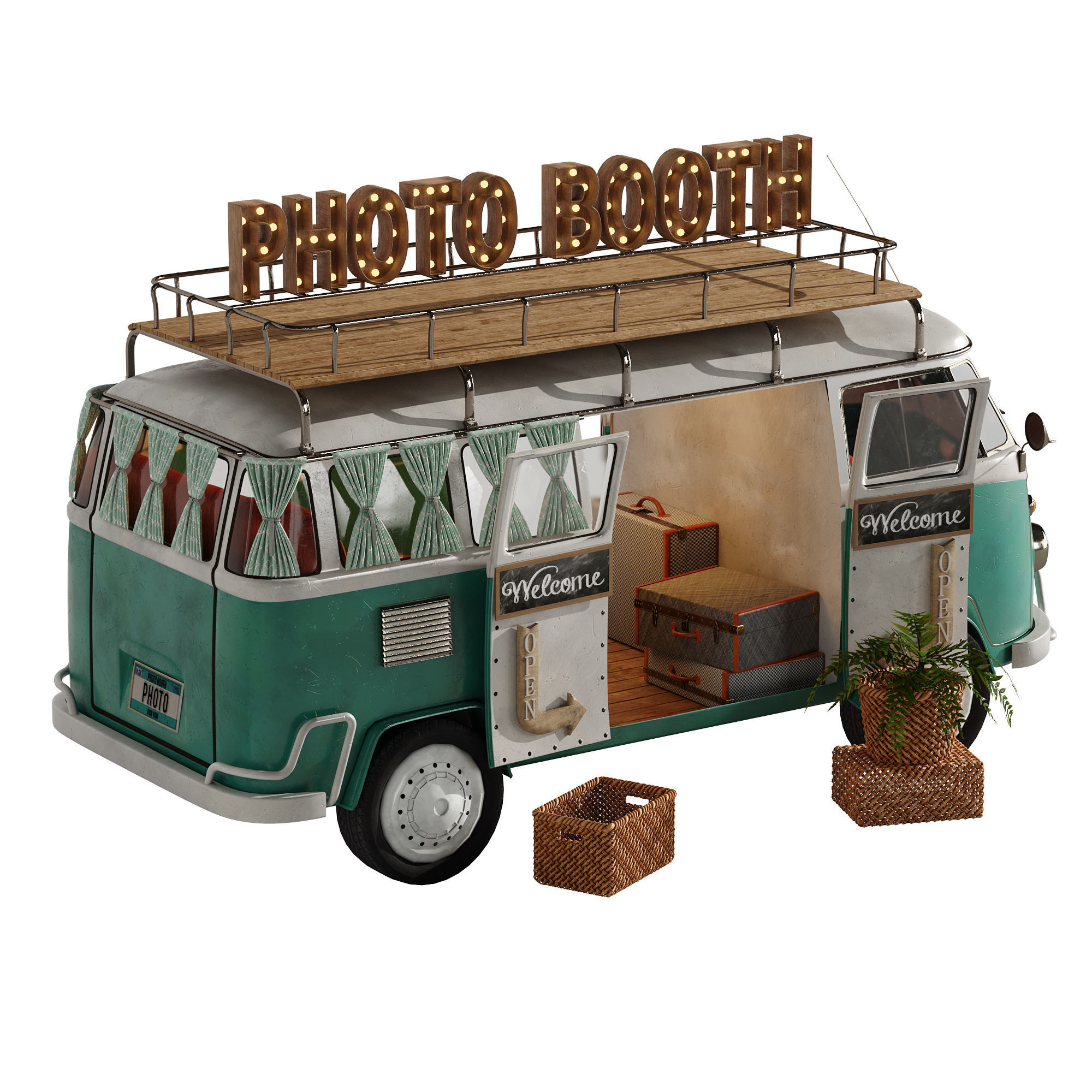 Food Truck Photo Booth set 1 3D model_3