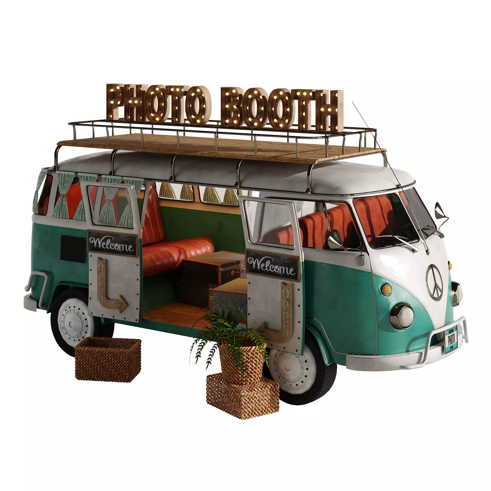 Food Truck Photo Booth set 1 3D model_0