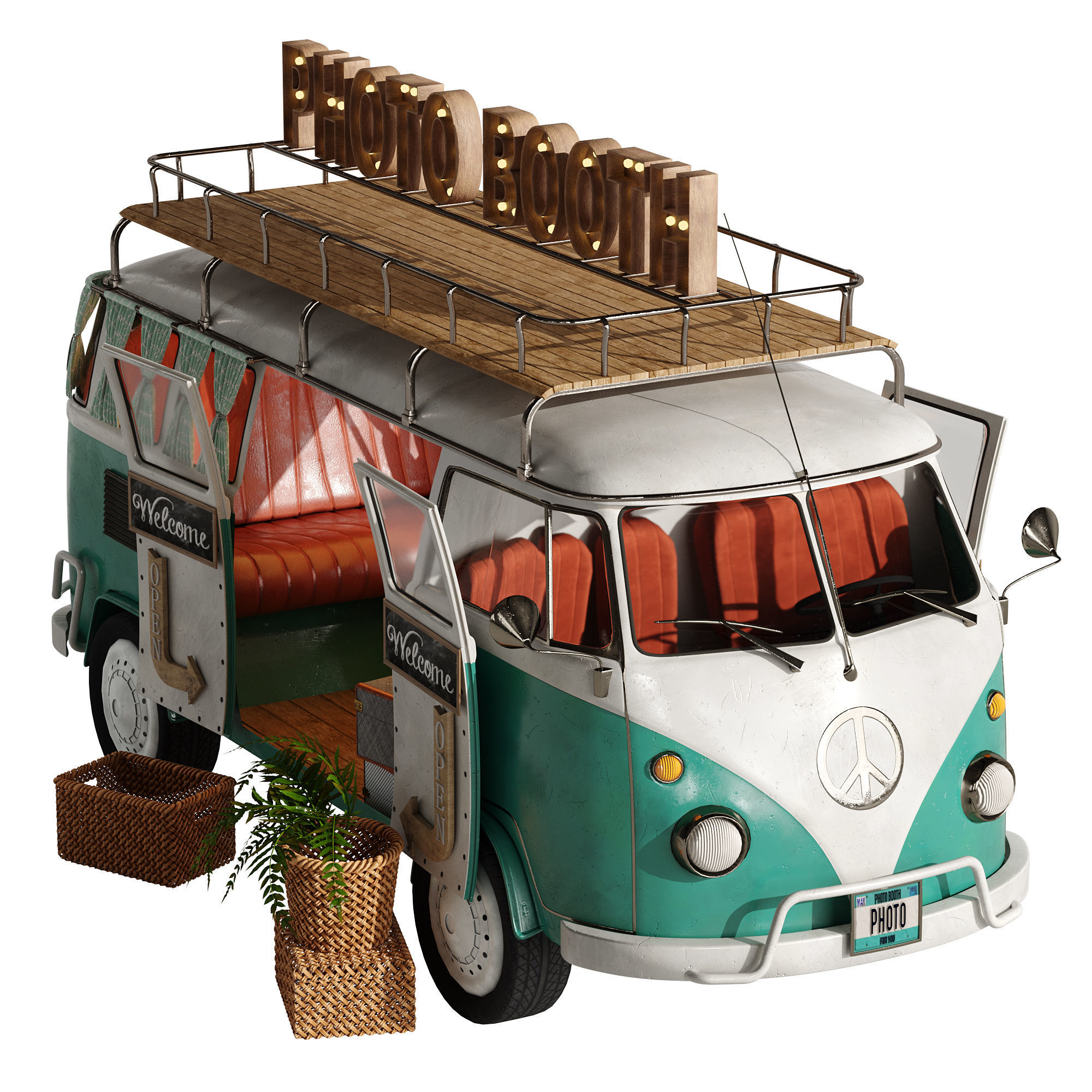Food Truck Photo Booth set 1 3D model_2