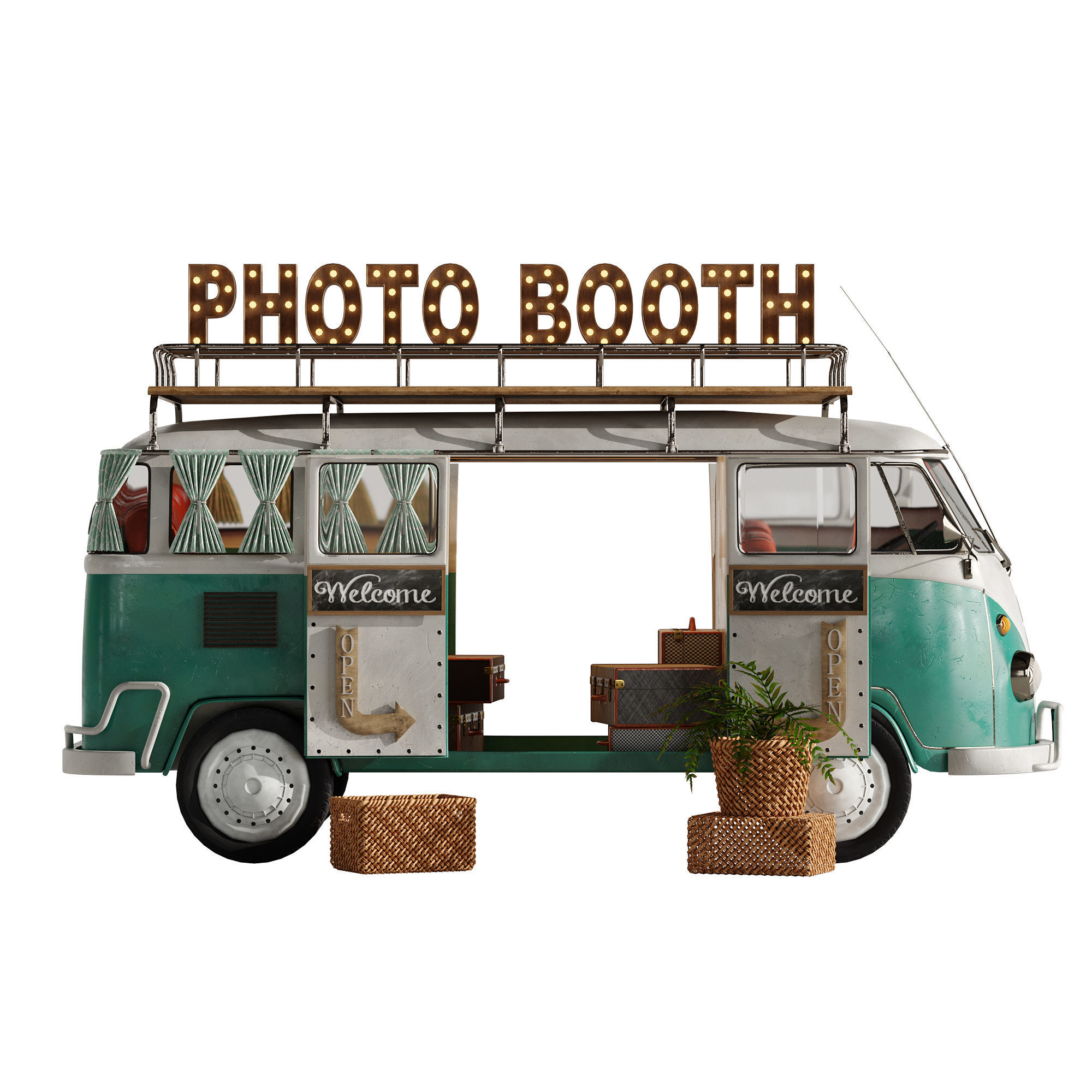 Food Truck Photo Booth set 1 3D model_8