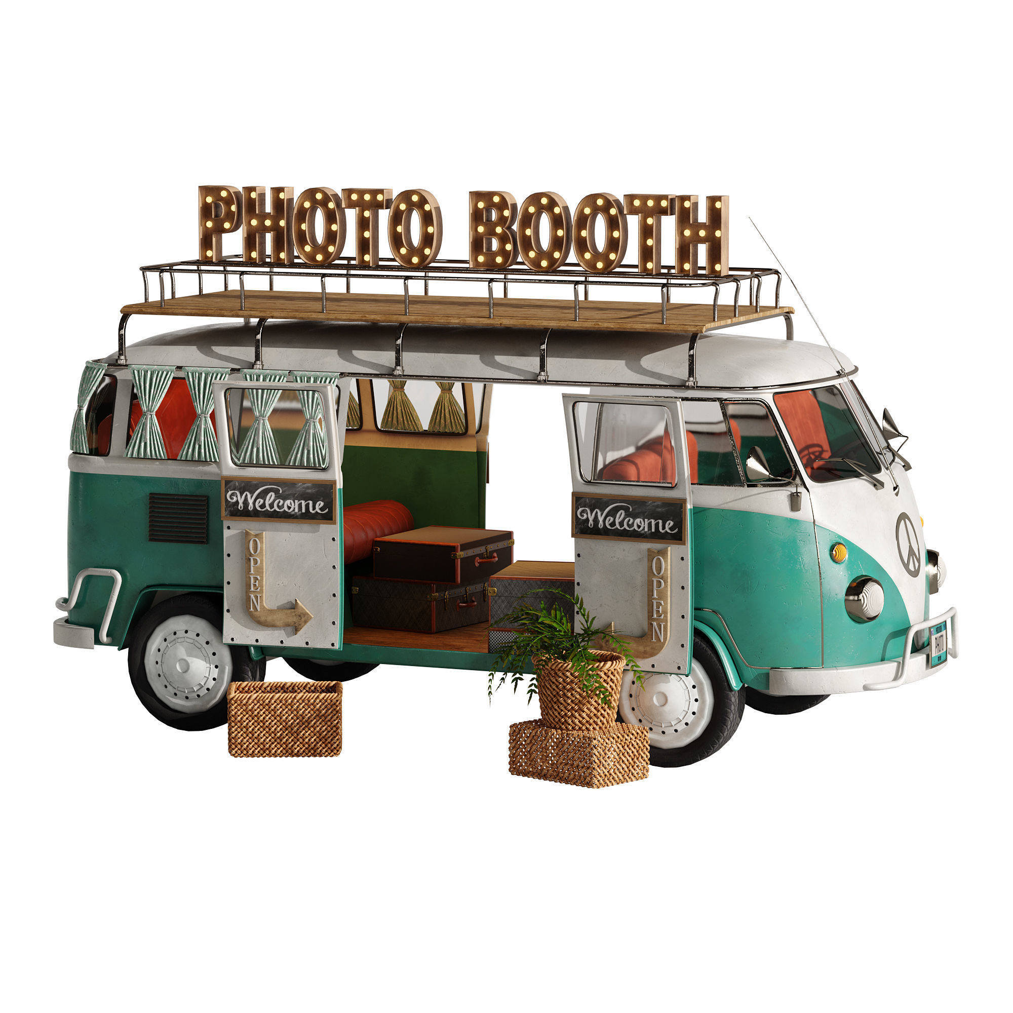 Food Truck Photo Booth set 1 3D model_6