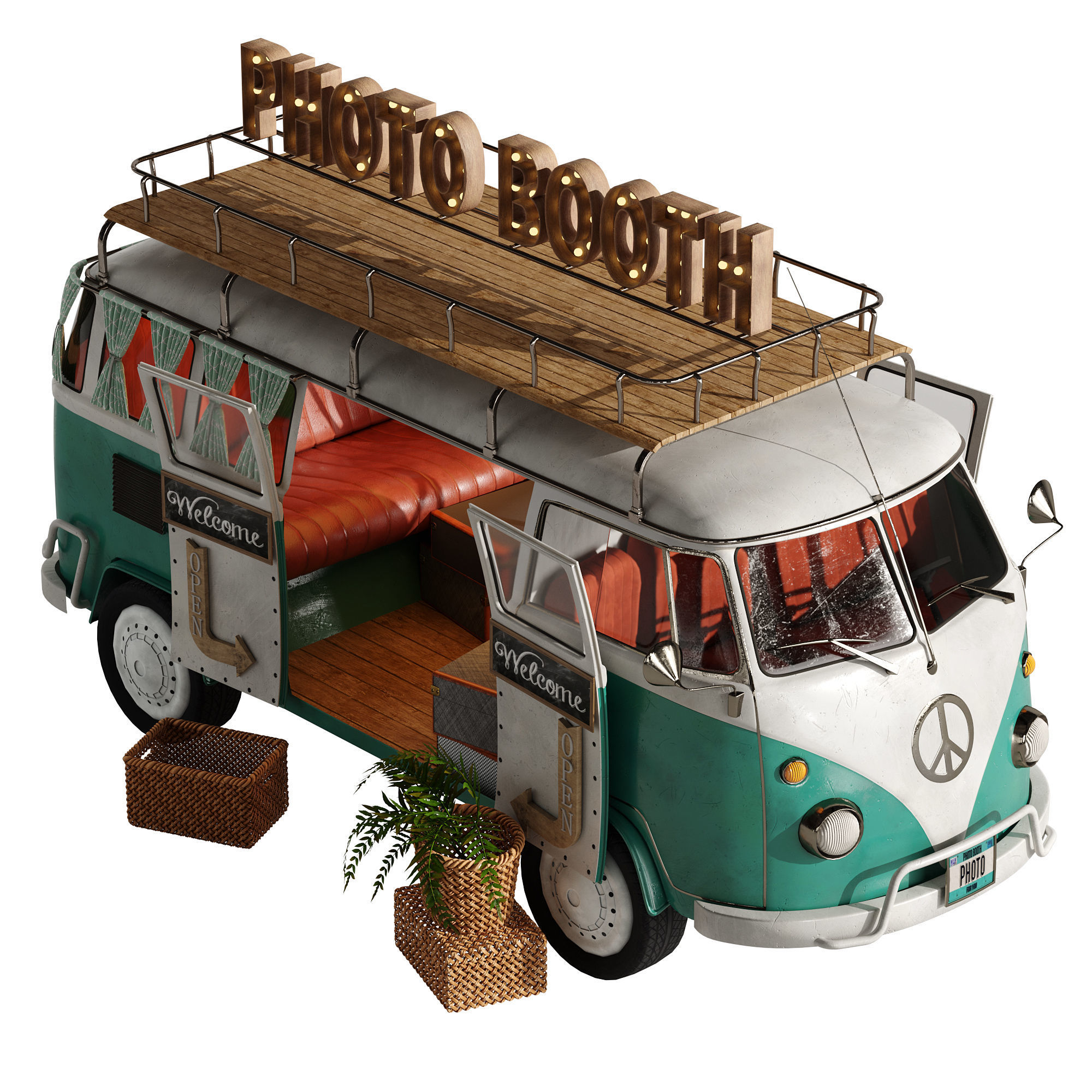 Food Truck Photo Booth set 1 3D model_9