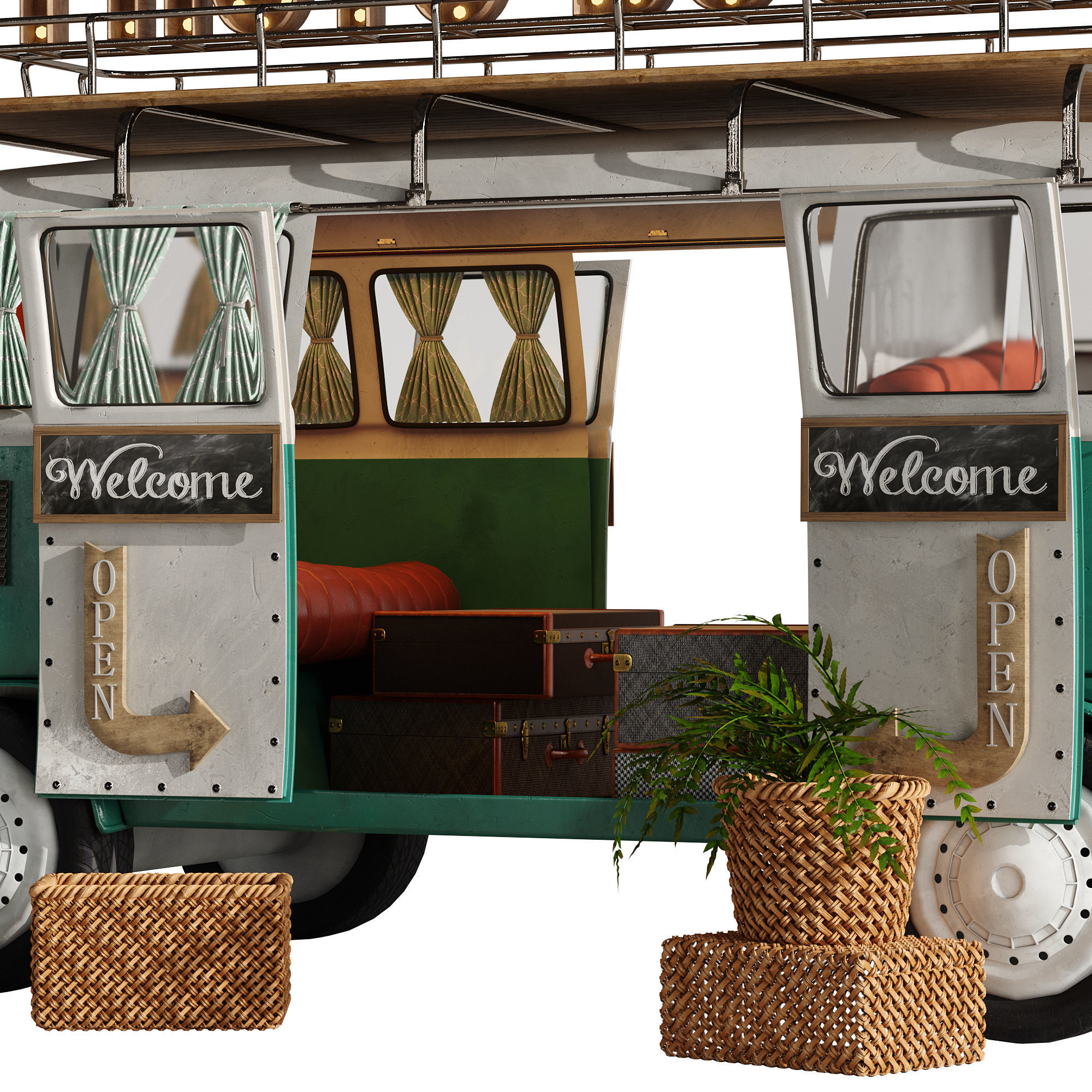 Food Truck Photo Booth set 1 3D model_4