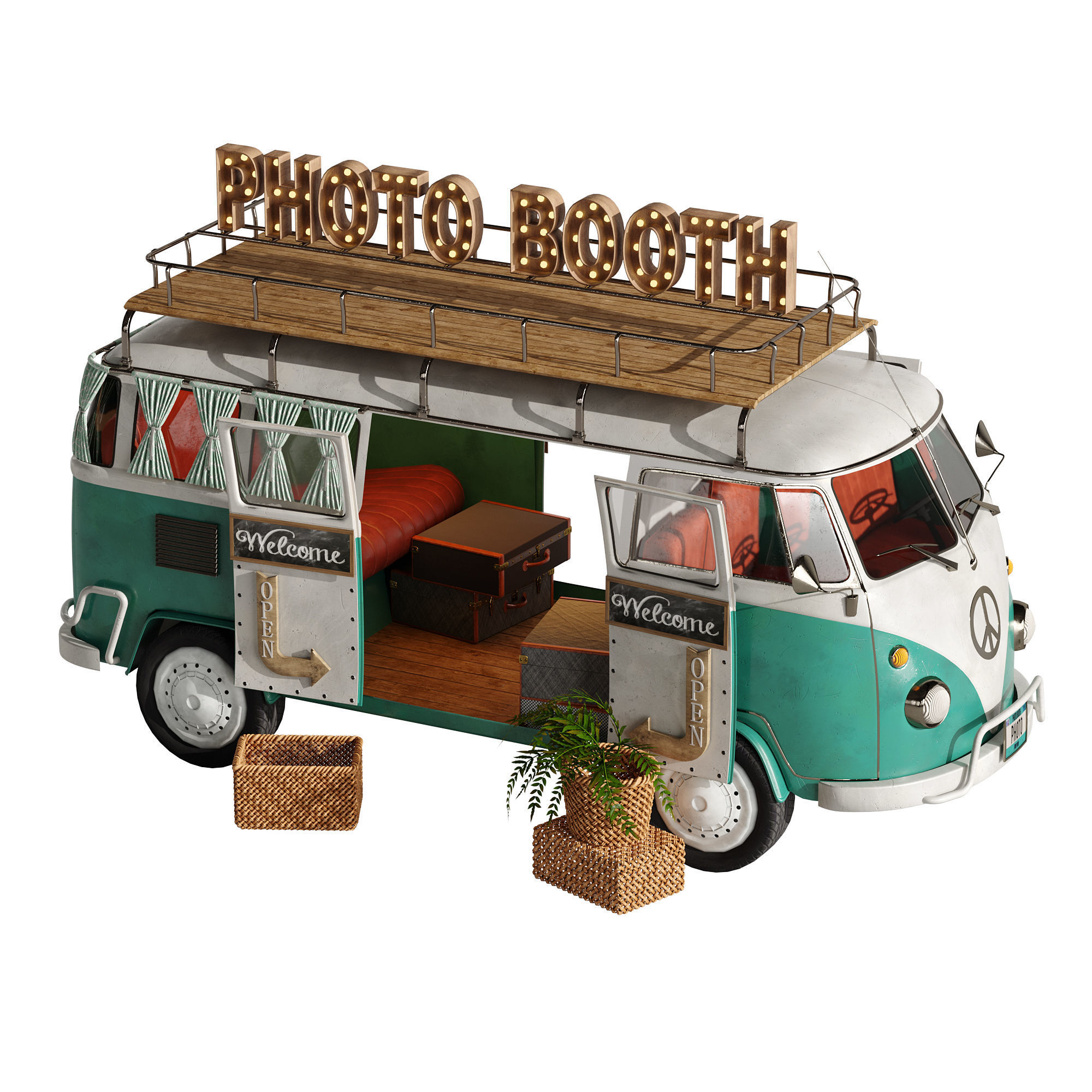 Food Truck Photo Booth set 1 3D model_7