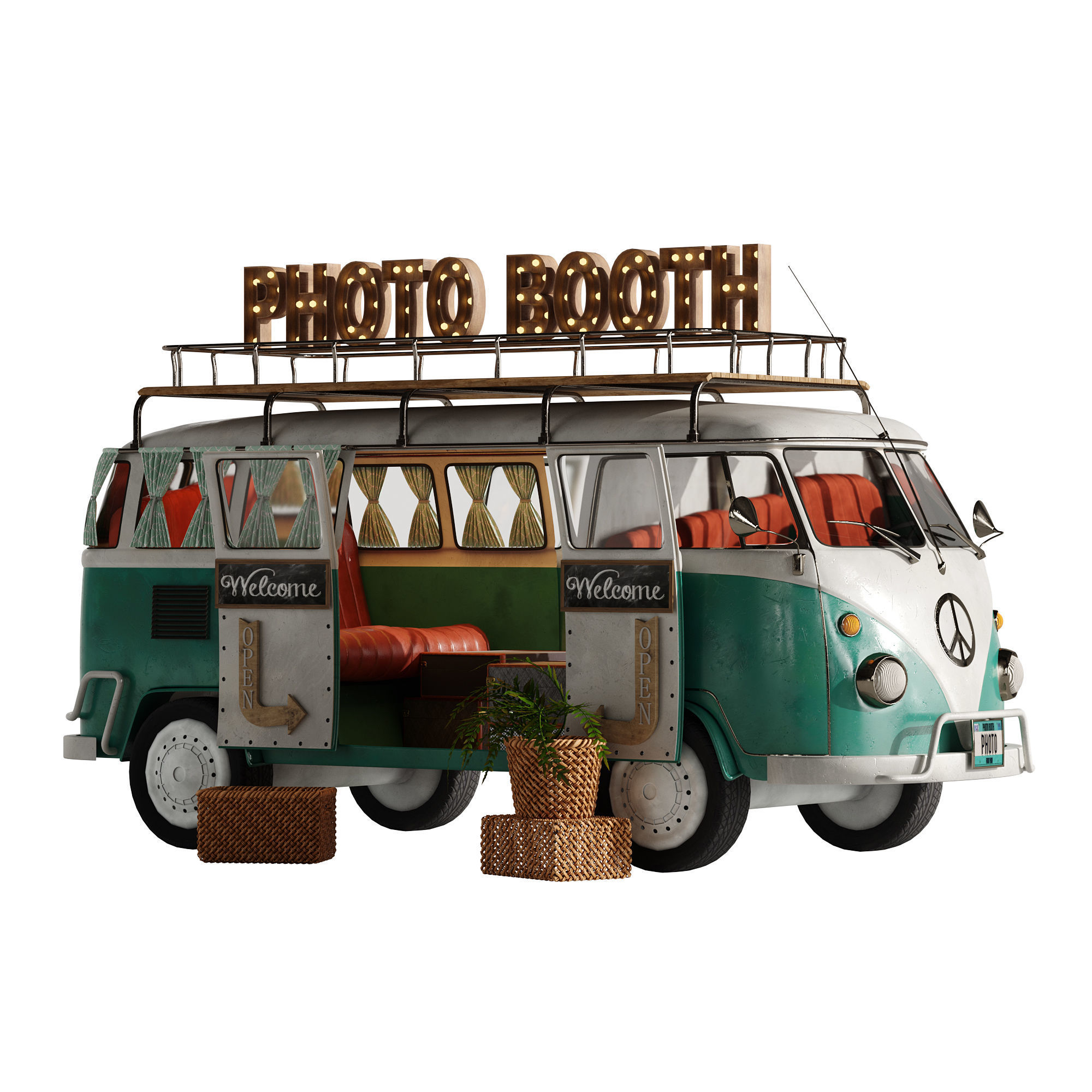 Food Truck Photo Booth set 1 3D model_1