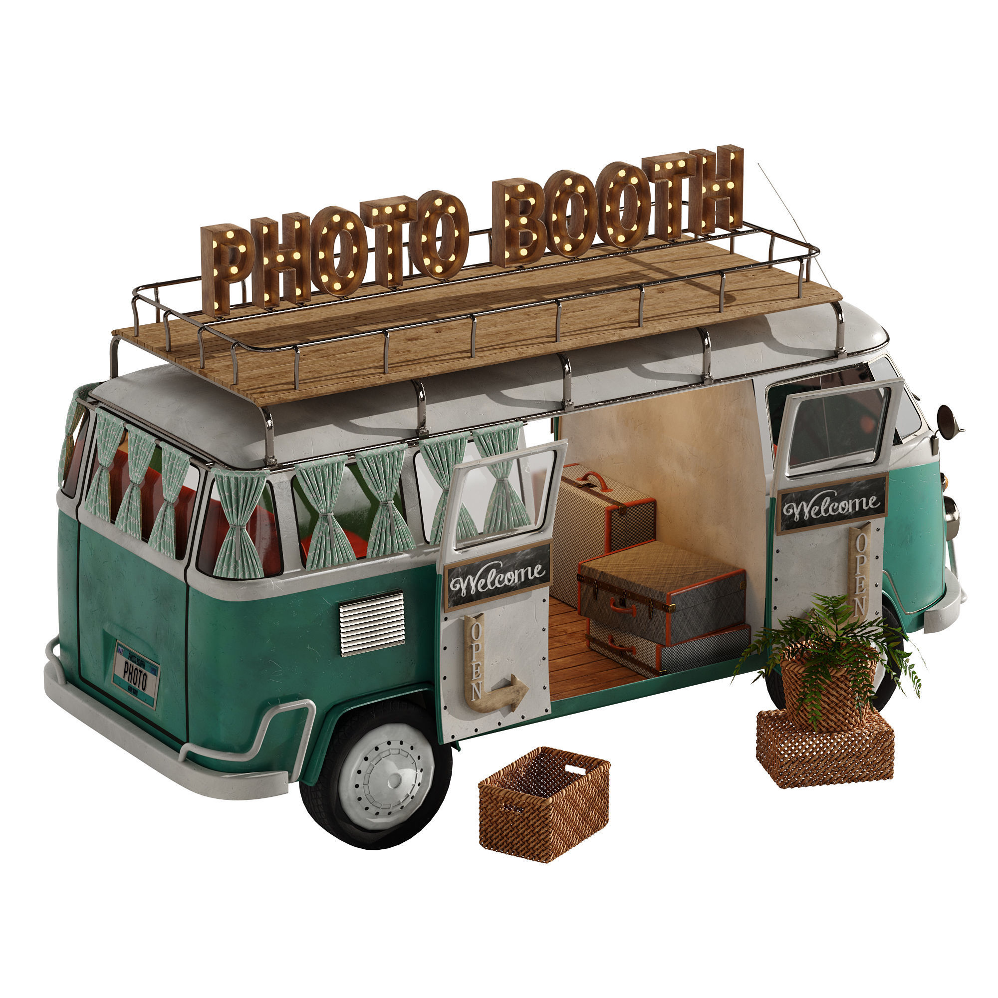 Food Truck Photo Booth set 1 3D model_10