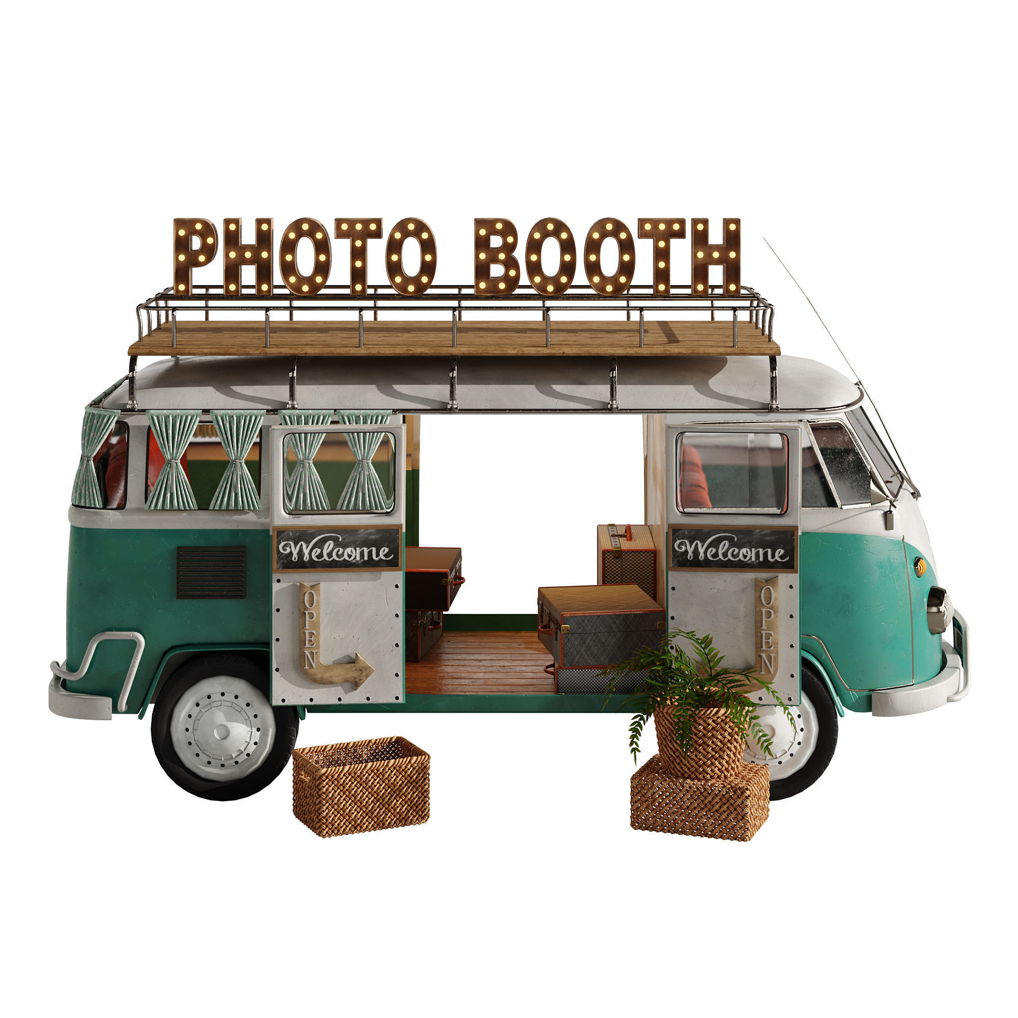 Food Truck Photo Booth set 1 3D model_5
