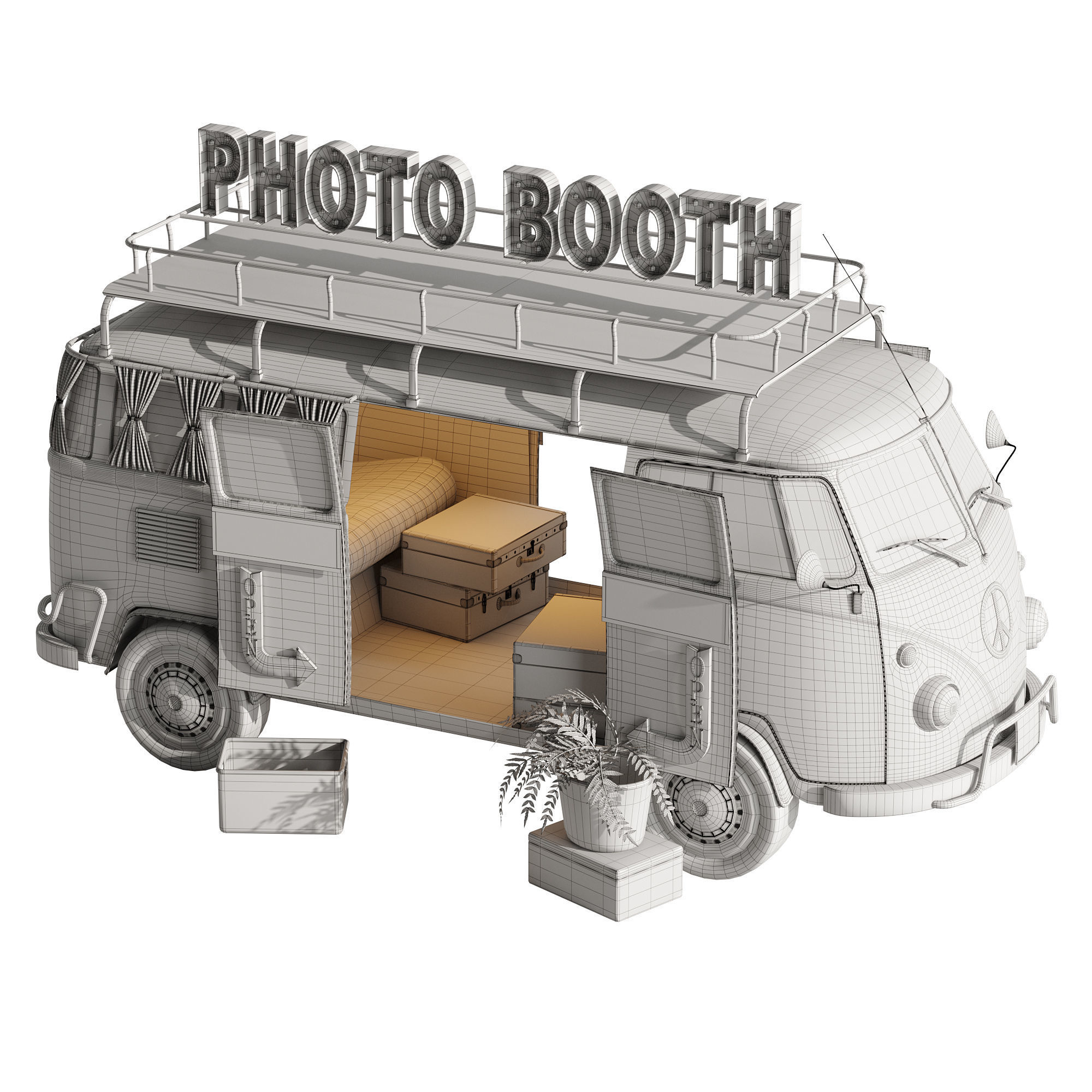 Food Truck Photo Booth set 1 3D model_14
