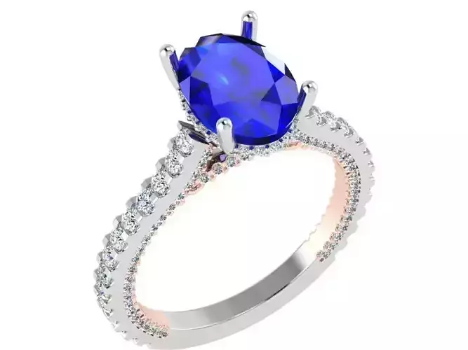 Nice blue stone round ring 3306 3D print model 
