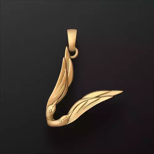 Bird Letter V Pendant