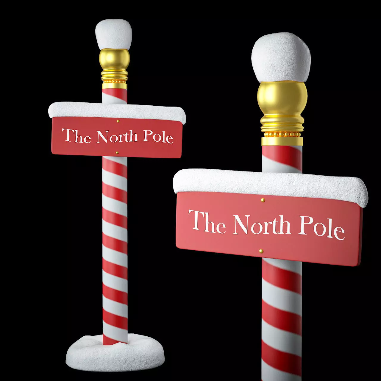 North Pole sign Low-poly 3D model