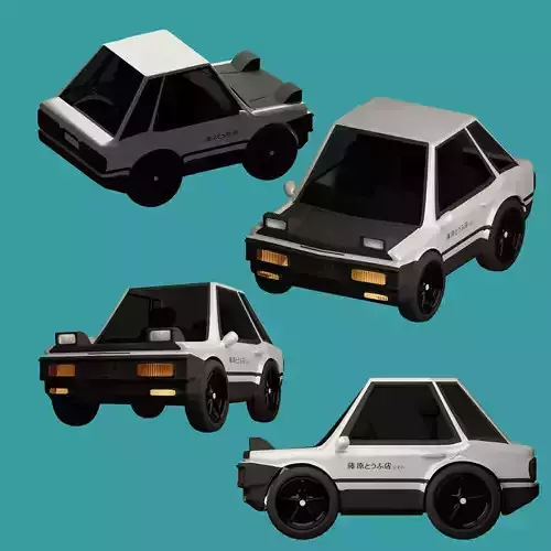Toyota Trueno AE 86 mini car initial D 3D model