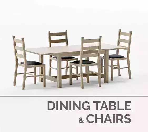 Dining Table and Chairs Set Light Oak