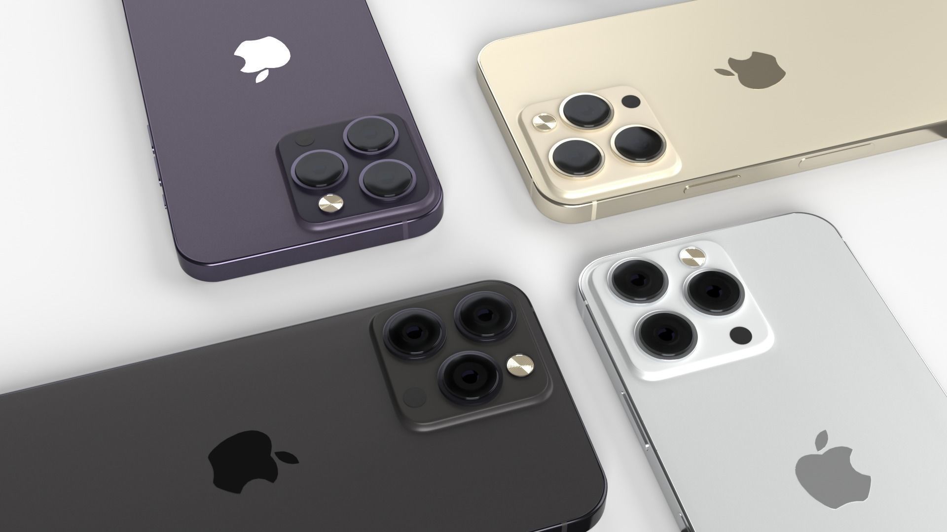 Apple iphone 14 All versions and all colors Low-poly 3D model_5