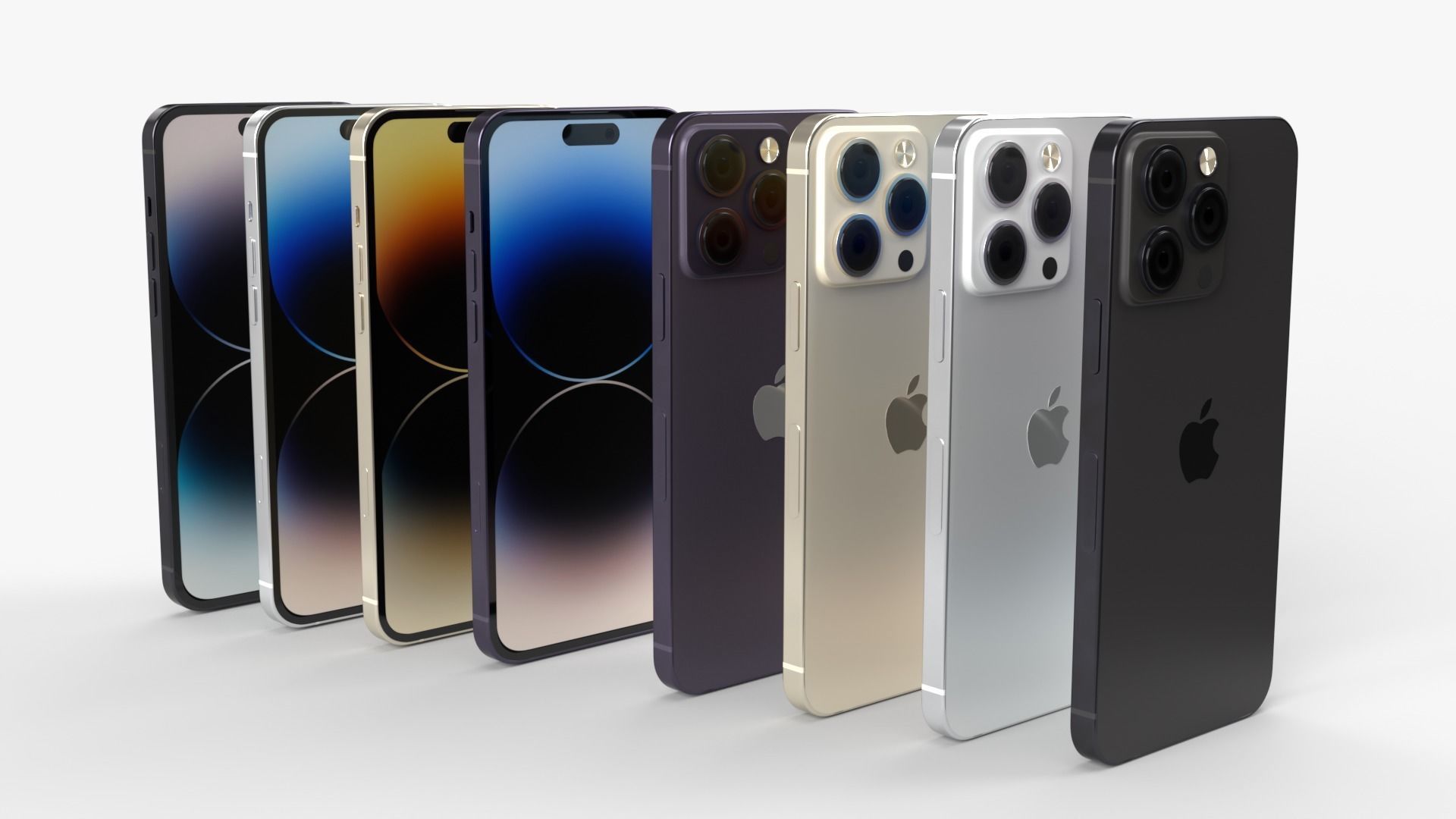 Apple iphone 14 All versions and all colors Low-poly 3D model_6