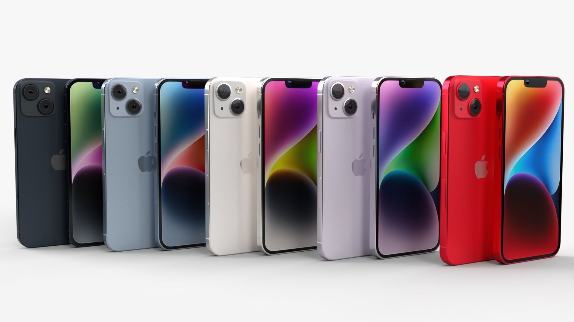 Apple iphone 14 All versions and all colors Low-poly 3D model_7