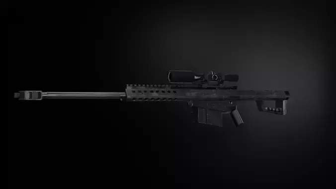 Barret rifle Low-poly 3D model