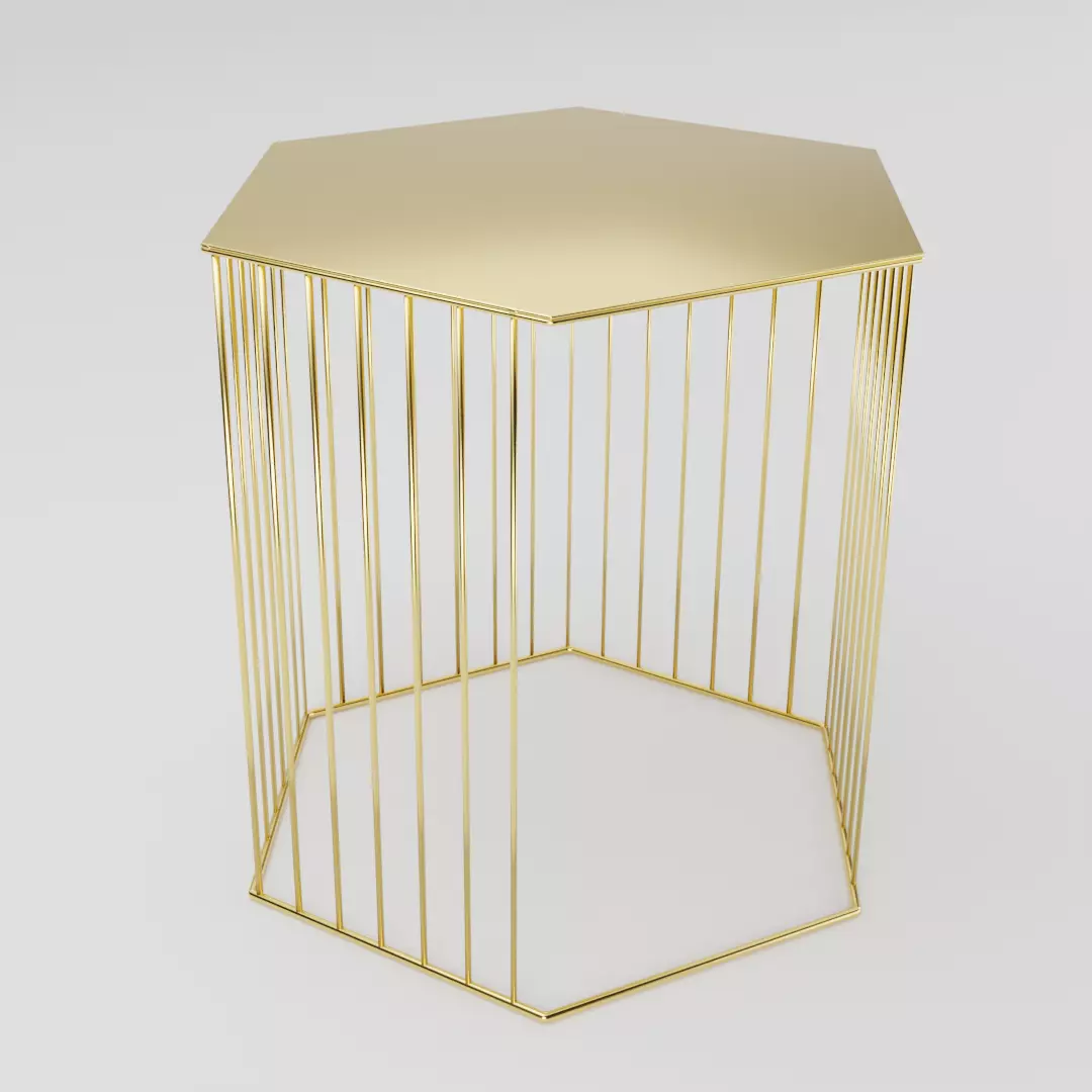 Nightstand Golden Metal CL108 Free 3D model
