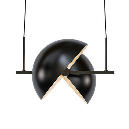 TRAPEZE pendant lamp - gold 3D model