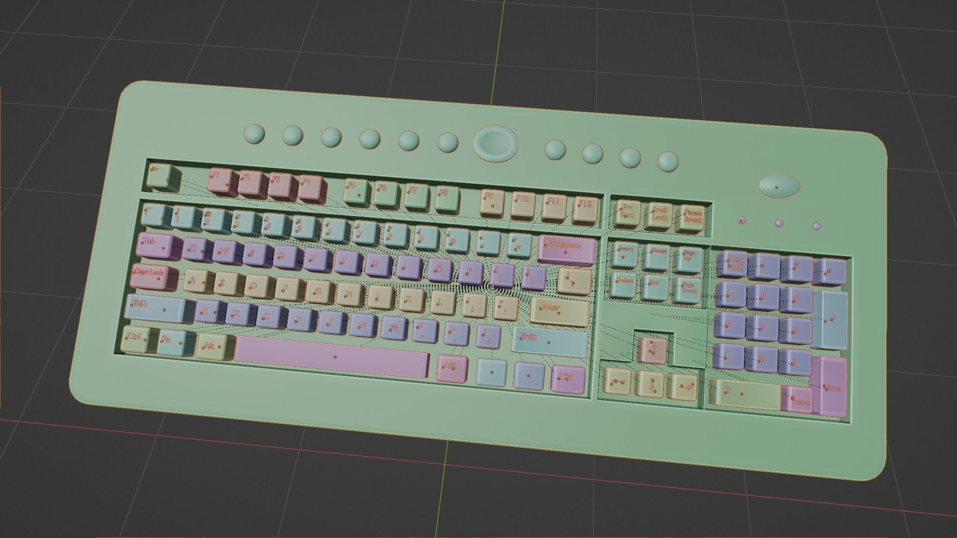 Keyboard - gaming assests 3in1 Low-poly 3D model_3