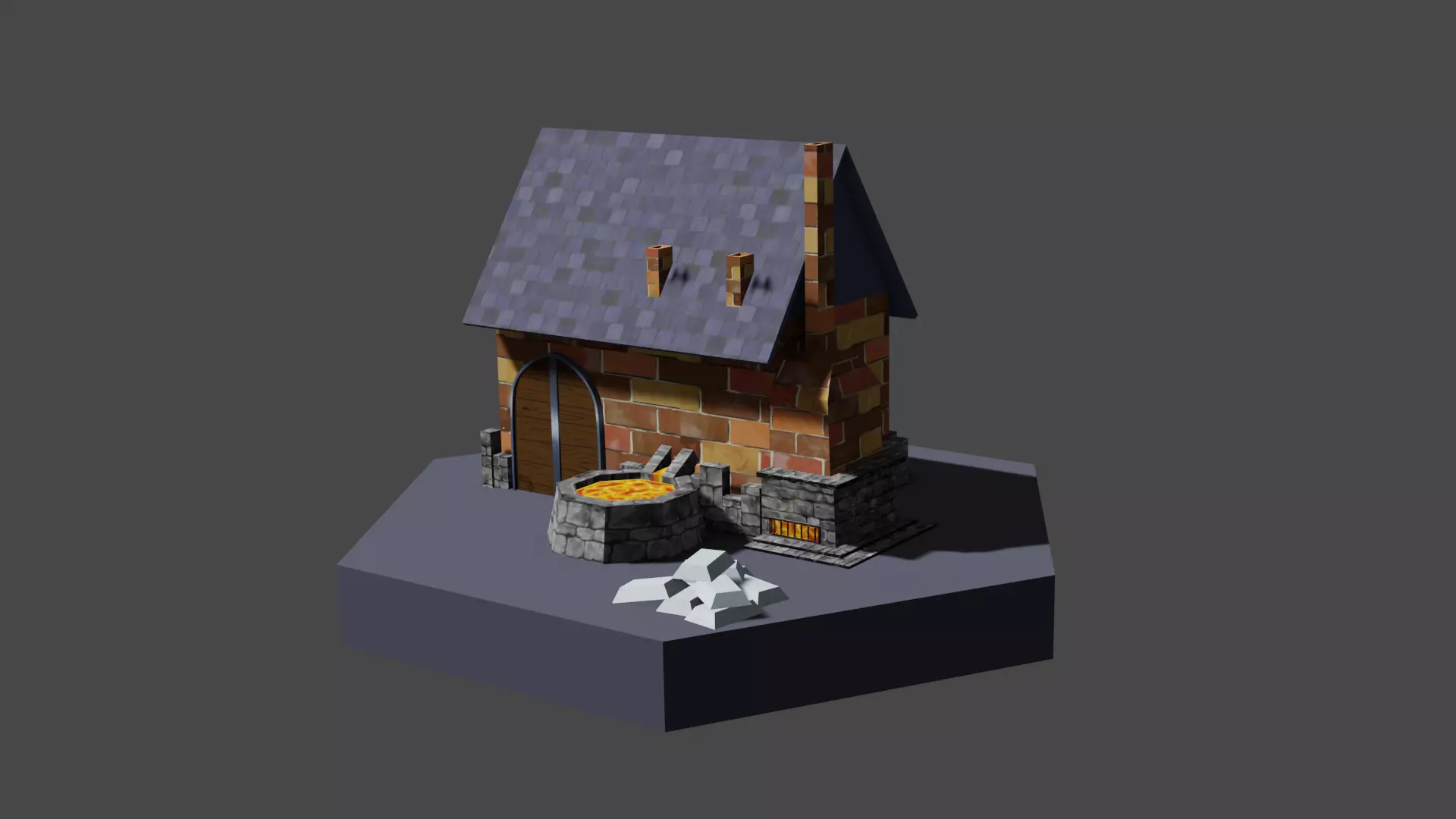 Iron work build Low-poly 3D model_0