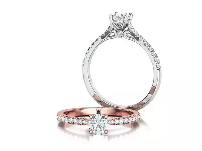 Delicate Solitaire Camila Engagement Ring 5mm Stone 3d ring 3D print model