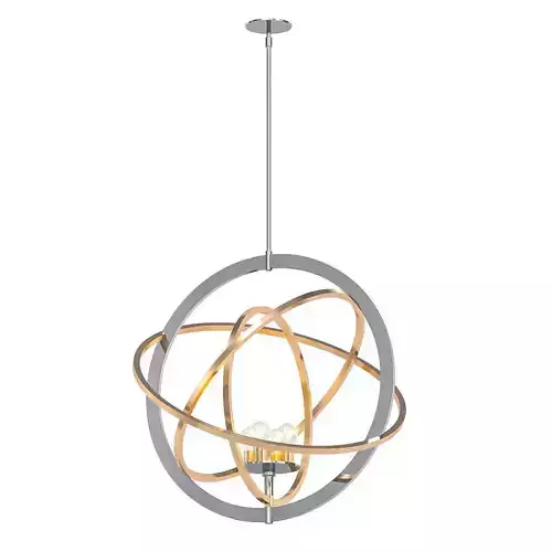 Ibis 4 circular pendant light in chrome and gold