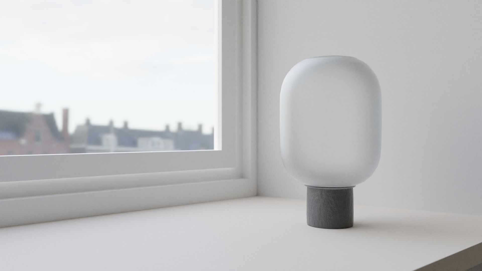 Decorative Sanded Glass Vase Low-poly 3D model_6