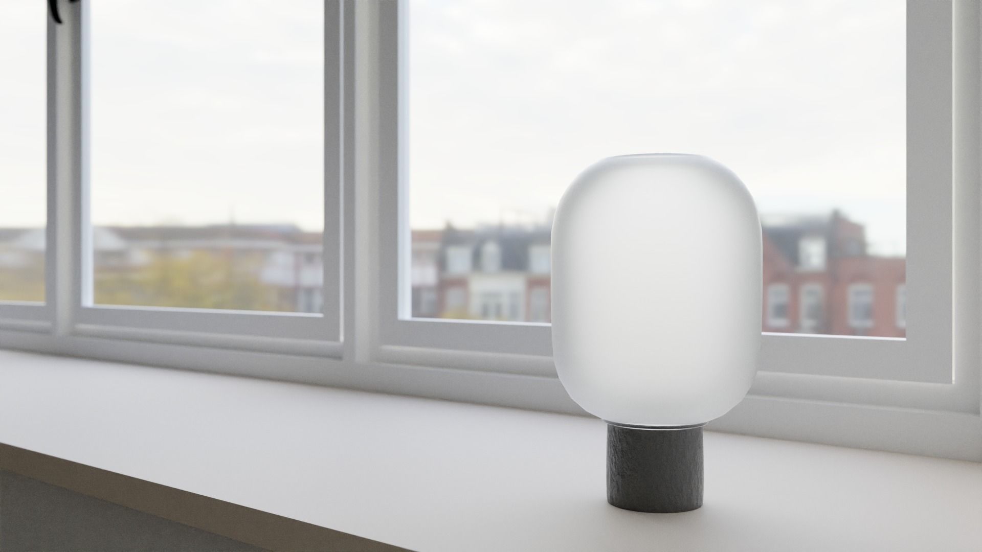 Decorative Sanded Glass Vase Low-poly 3D model_7