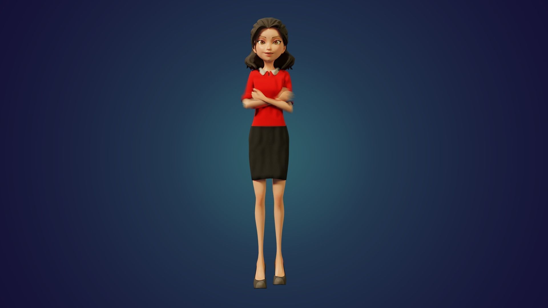 Robert and Shiny Cartoon characters Rigged Low-poly 3D model_8