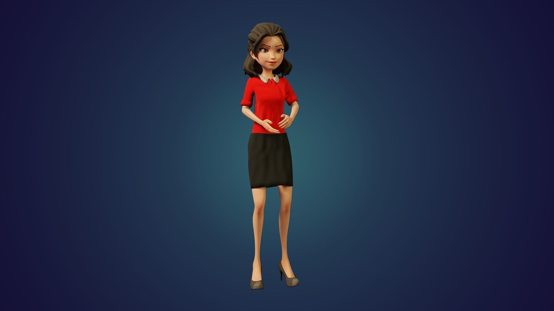 Robert and Shiny Cartoon characters Rigged Low-poly 3D model_24