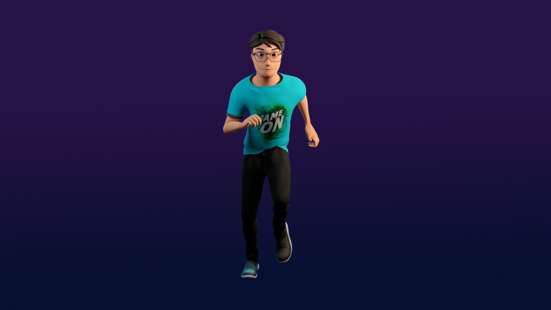 Robert and Shiny Cartoon characters Rigged Low-poly 3D model_1