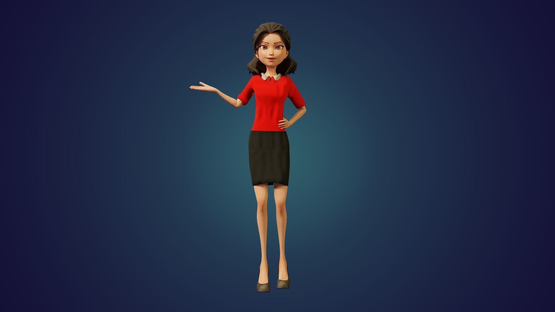 Robert and Shiny Cartoon characters Rigged Low-poly 3D model_12