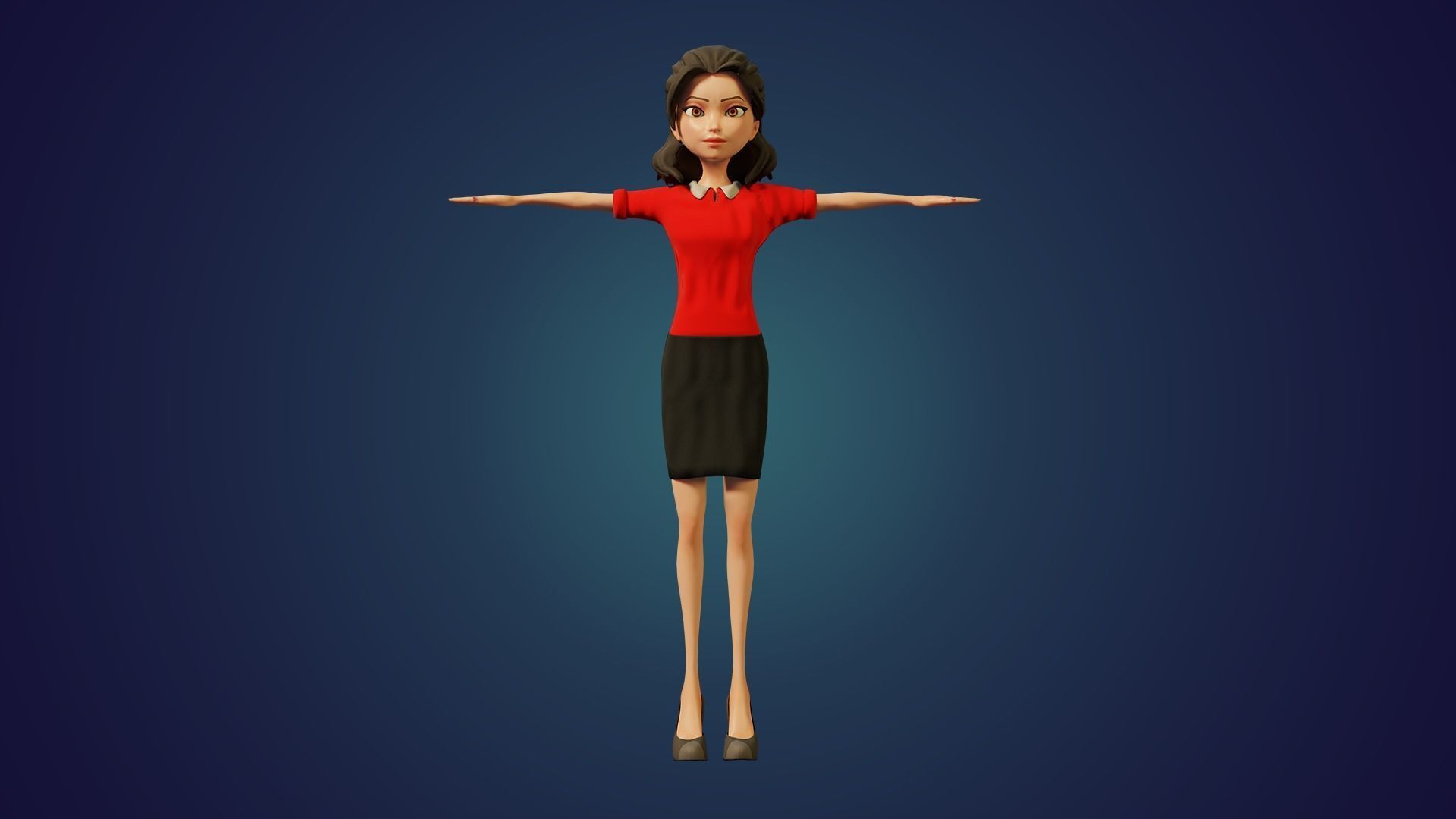 Robert and Shiny Cartoon characters Rigged Low-poly 3D model_25