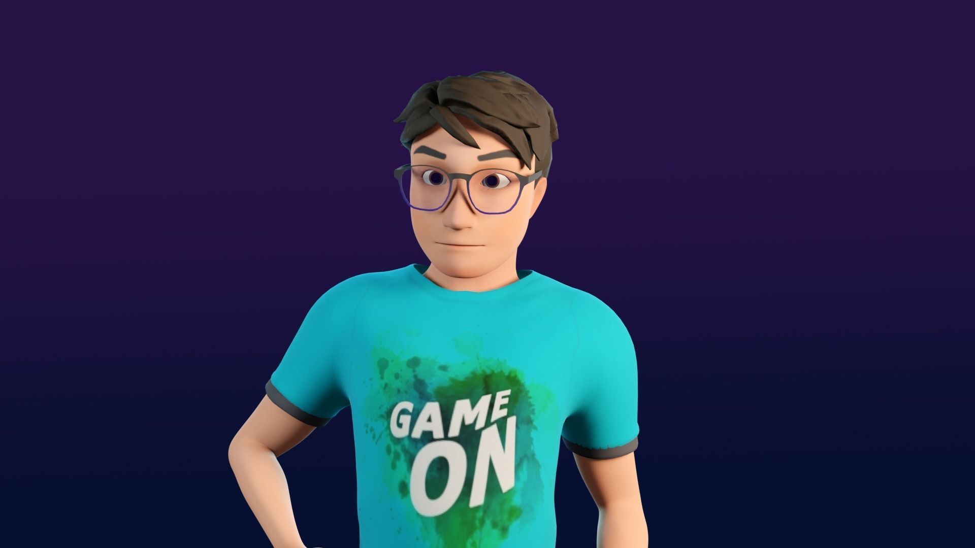 Robert and Shiny Cartoon characters Rigged Low-poly 3D model_19