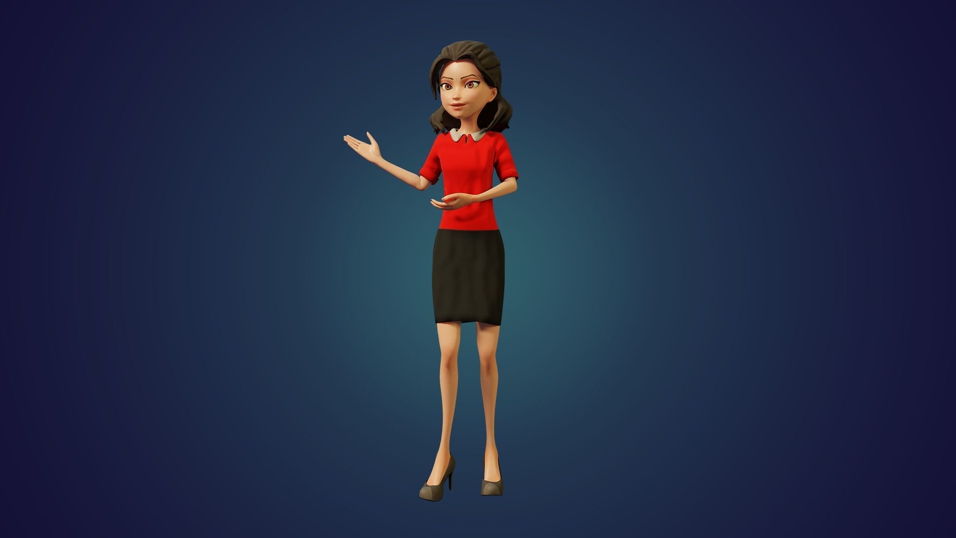 Robert and Shiny Cartoon characters Rigged Low-poly 3D model_23