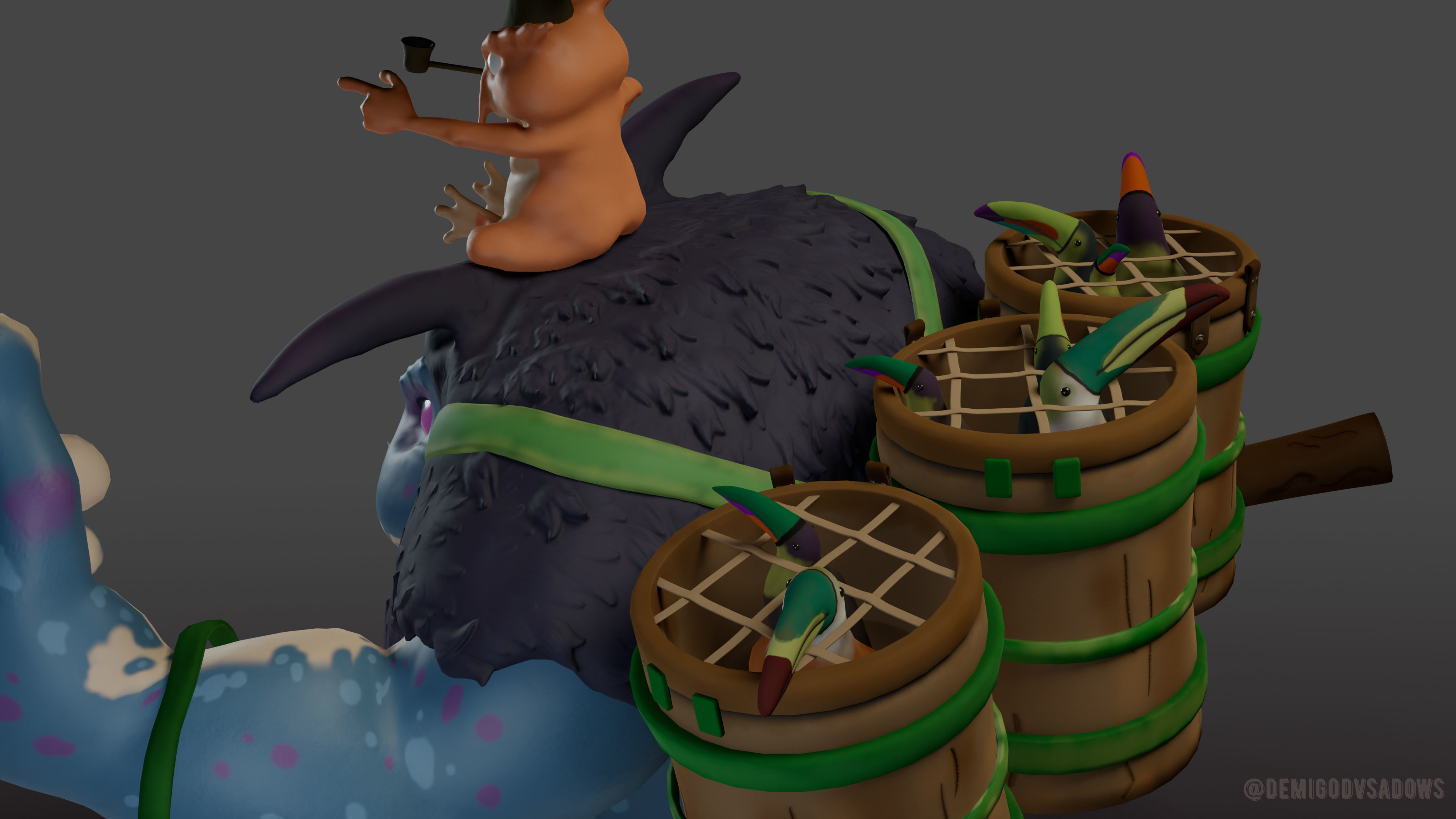 Stylized 3D Character - Toad Hunter PBR Low-poly Game ready Low-poly 3D model_5