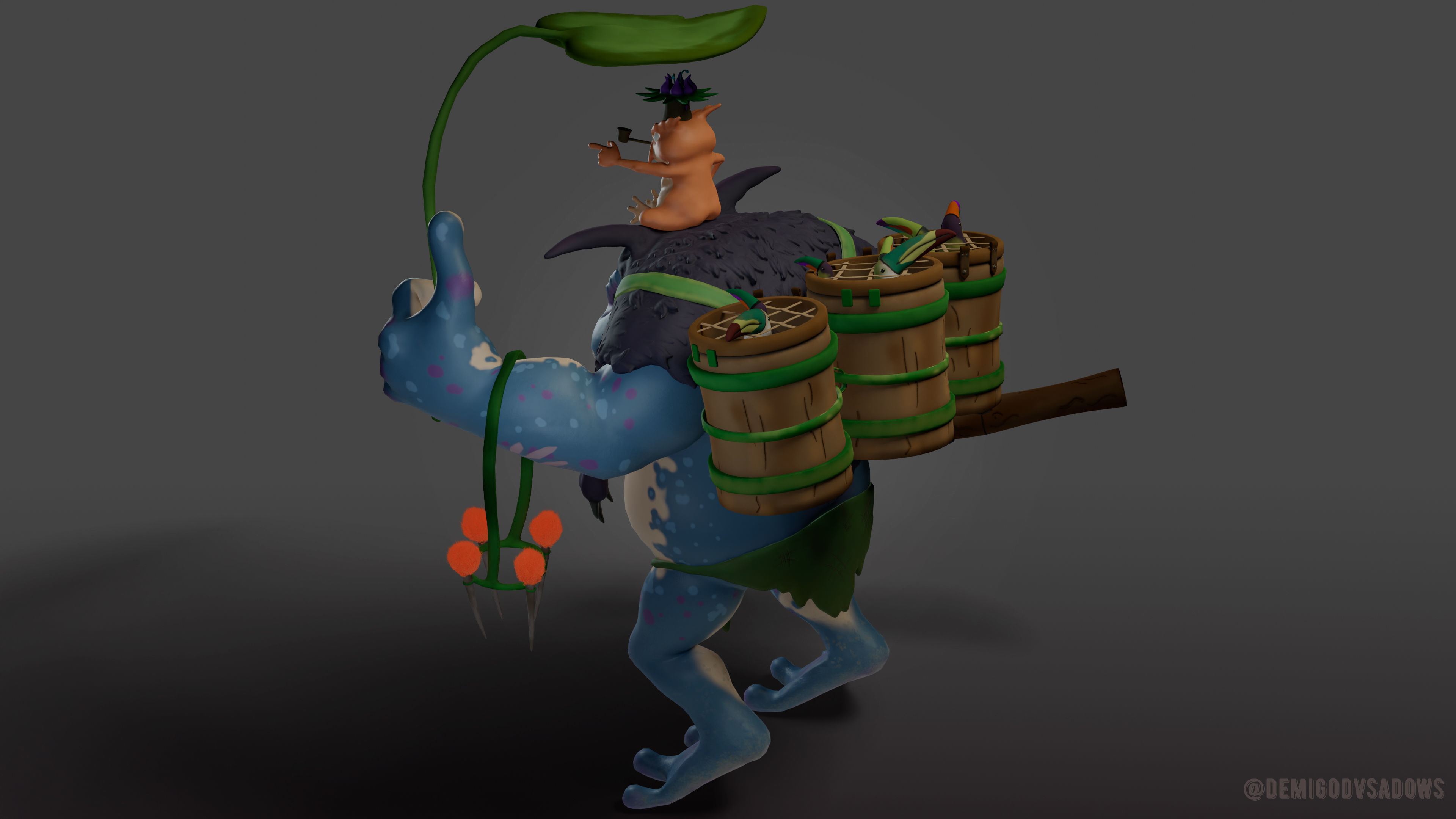 Stylized 3D Character - Toad Hunter PBR Low-poly Game ready Low-poly 3D model_4