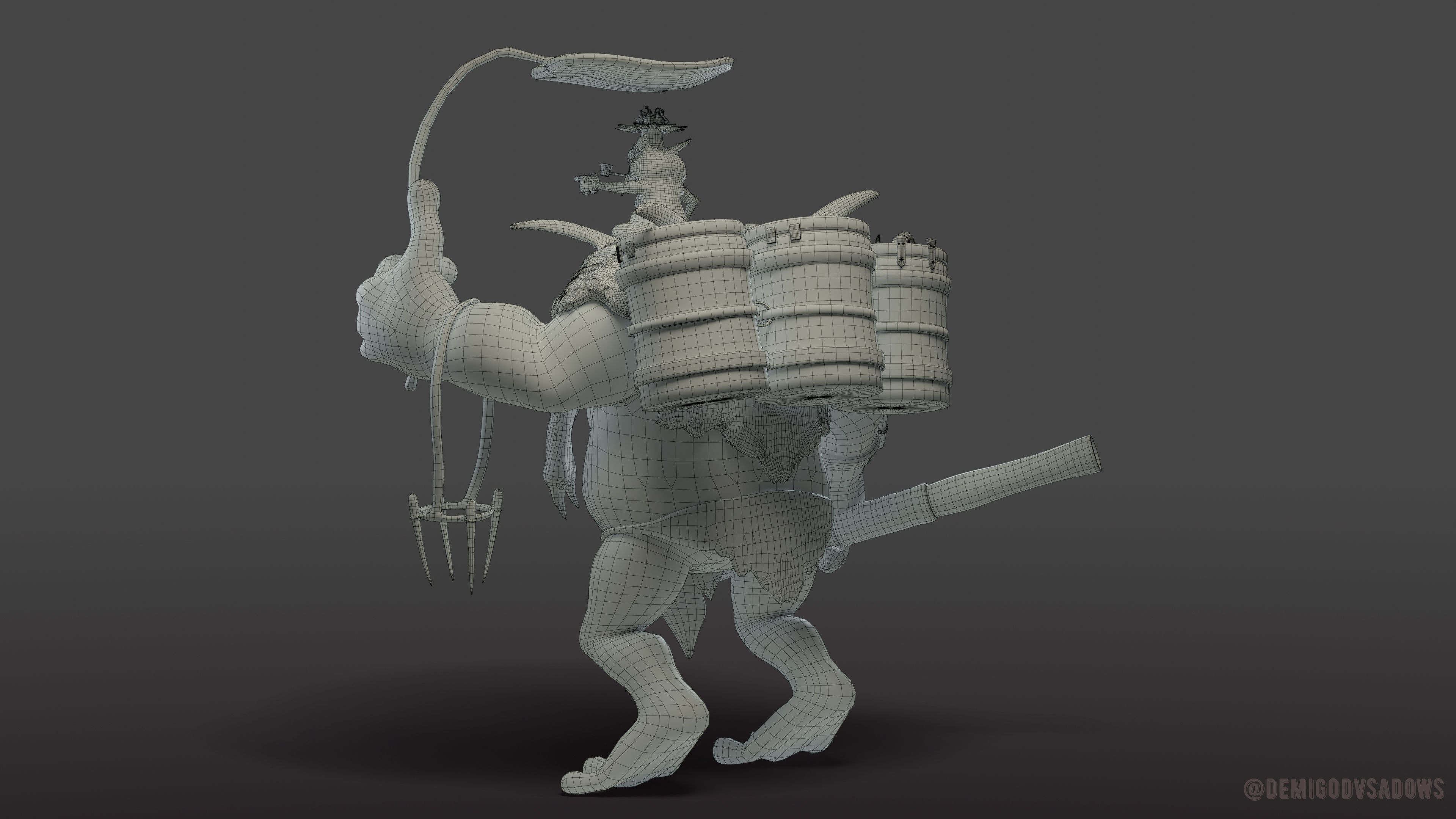 Stylized 3D Character - Toad Hunter PBR Low-poly Game ready Low-poly 3D model_9