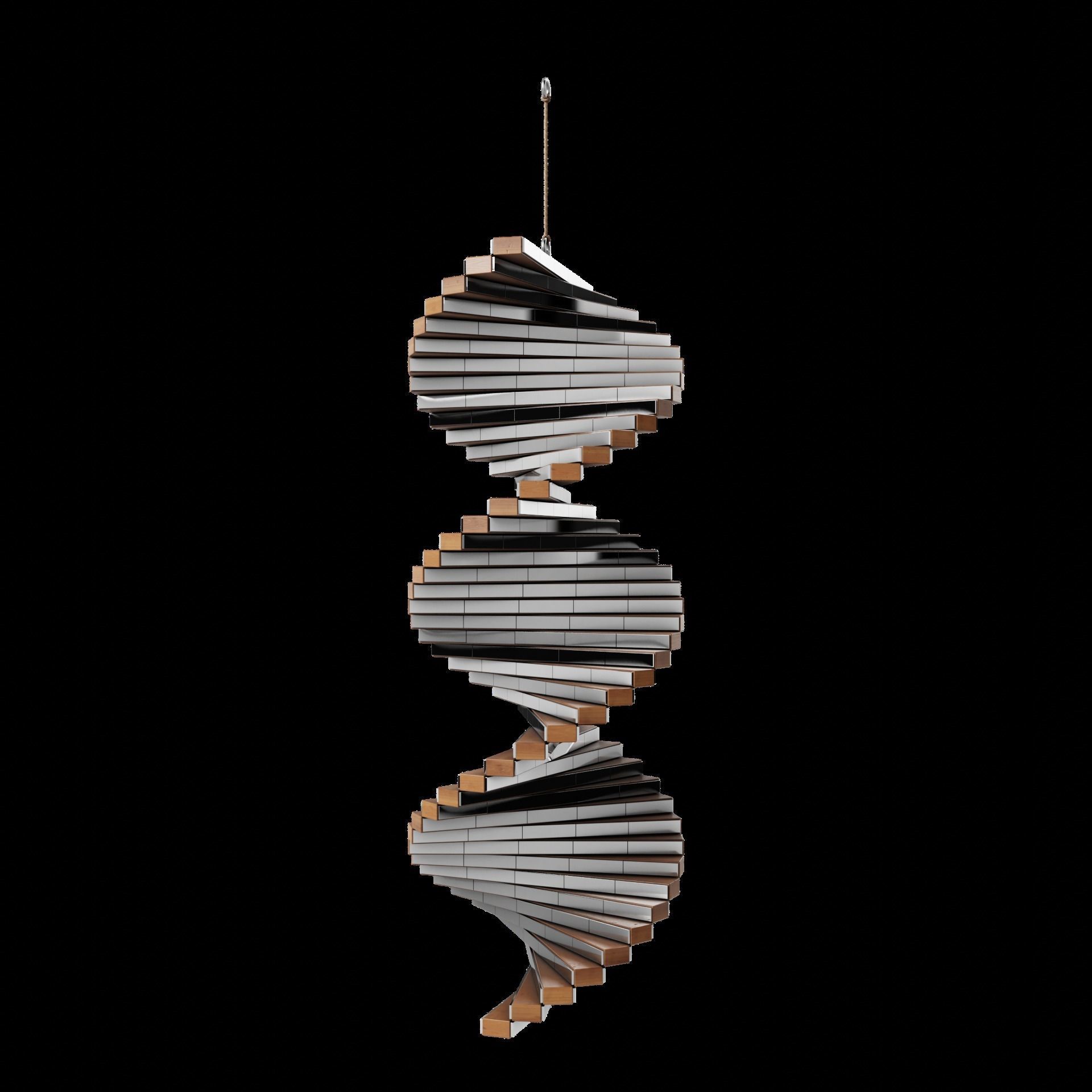 Mirror Twister Chime Low-poly 3D model_5