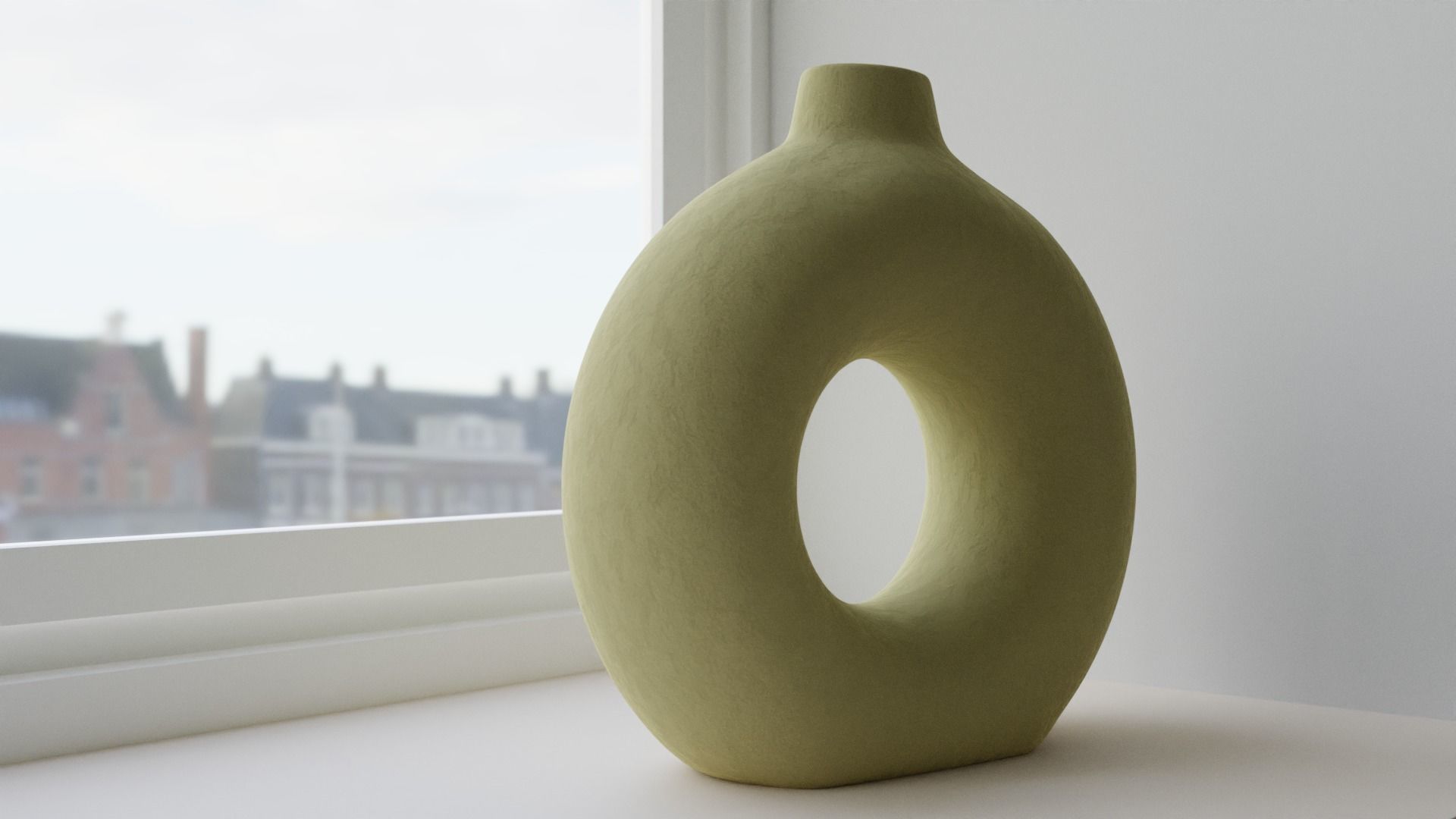 Decorative Donut Vase Low-poly 3D model_6