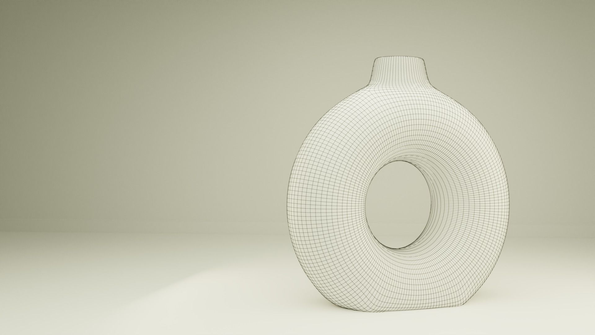 Decorative Donut Vase Low-poly 3D model_2