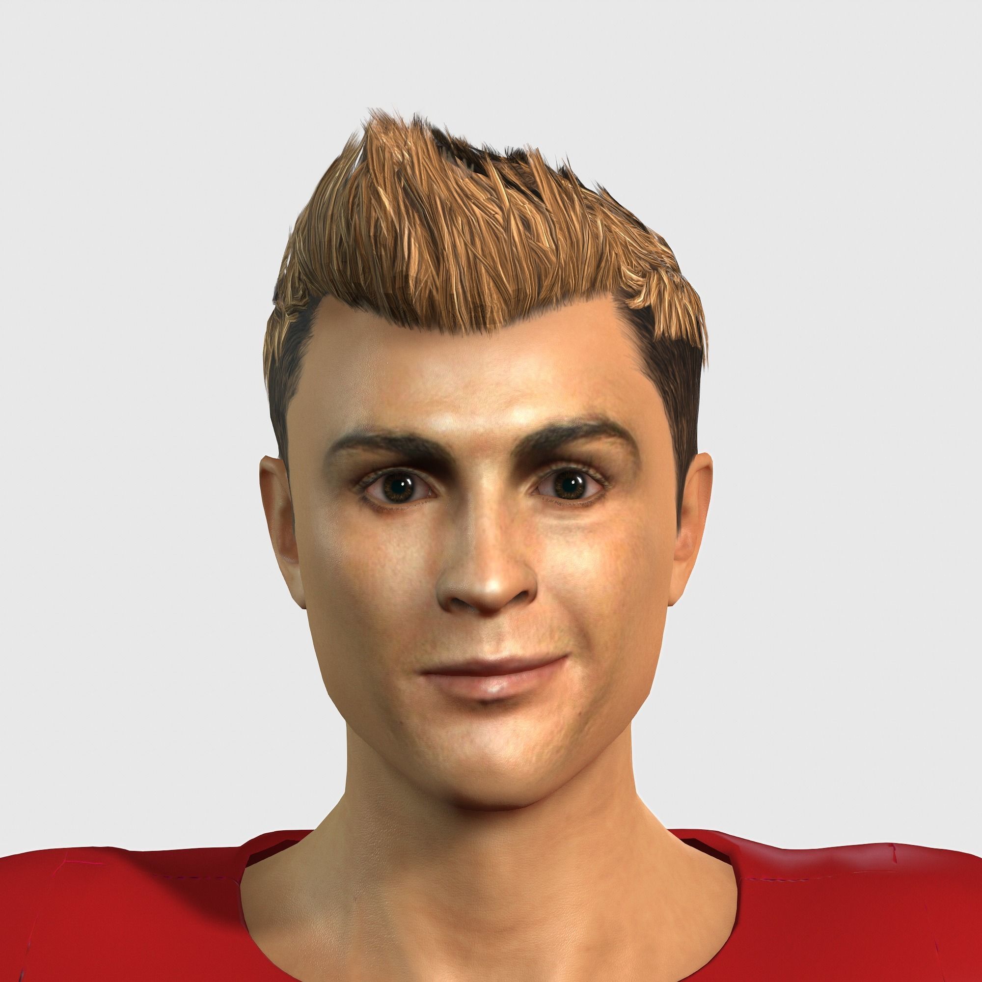 Cristiano Ronaldo 3D Rigged model ready for animation Low-poly 3D model_2