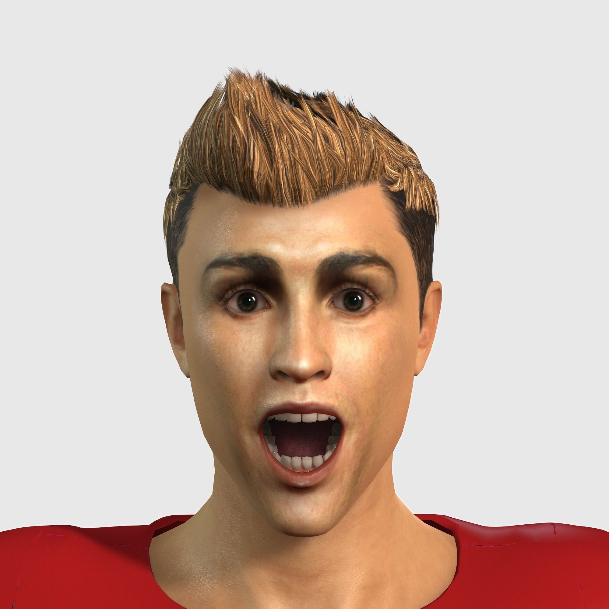 Cristiano Ronaldo 3D Rigged model ready for animation Low-poly 3D model_4