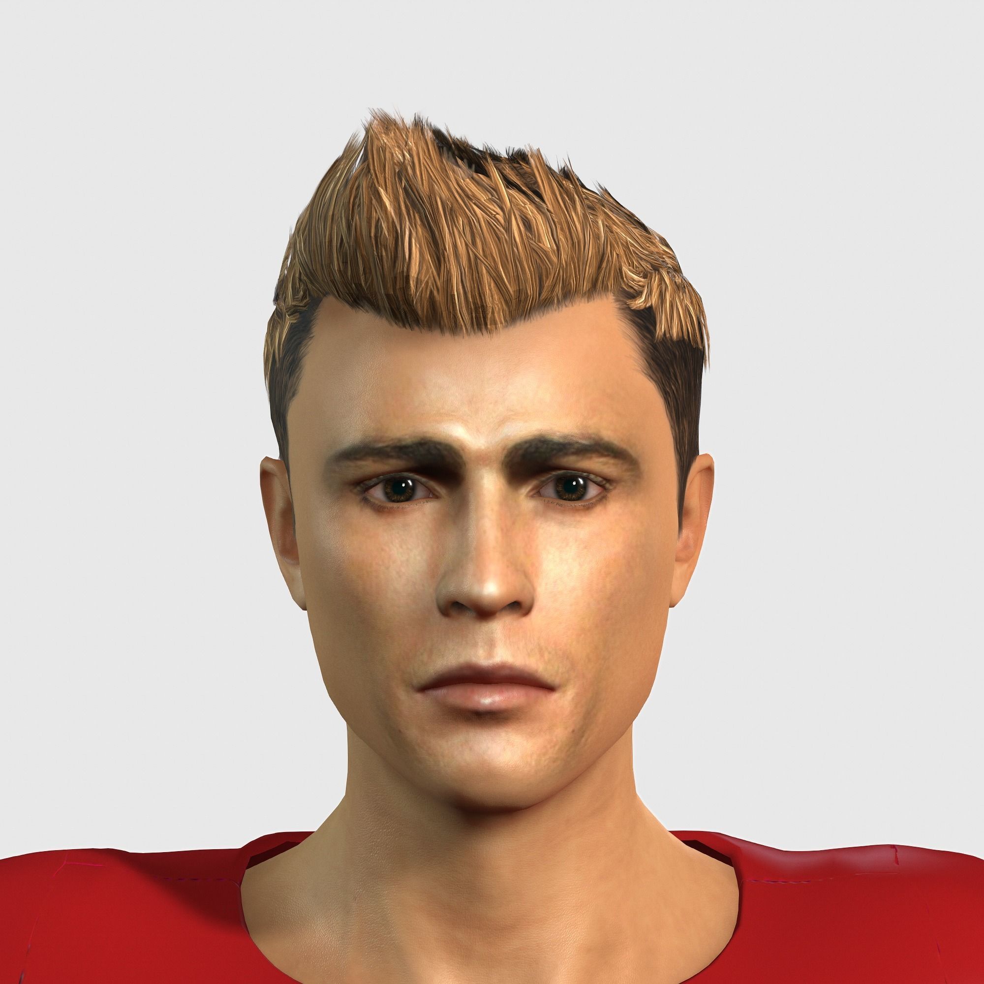 Cristiano Ronaldo 3D Rigged model ready for animation Low-poly 3D model_3