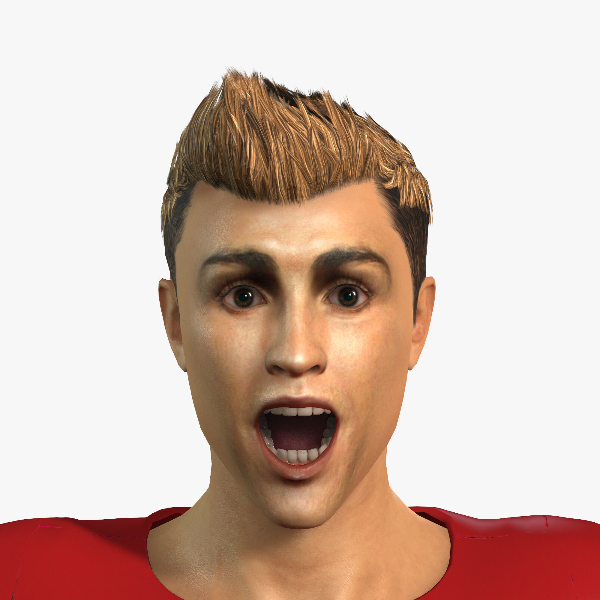 Cristiano Ronaldo 3D Rigged model ready for animation Low-poly 3D model_7