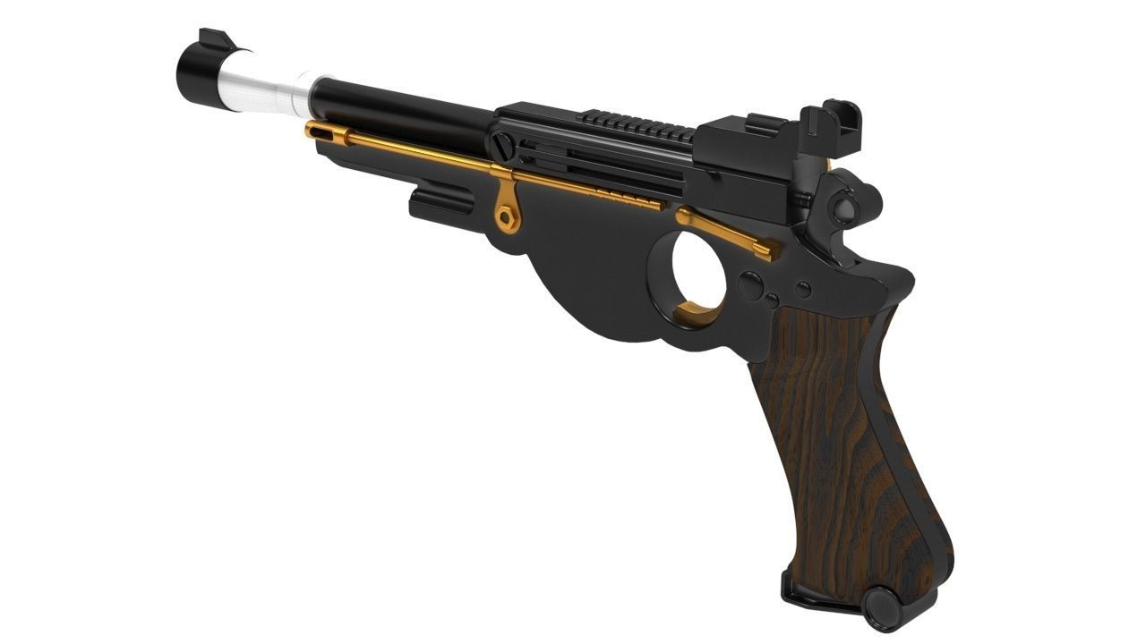 Mandalorian Blaster IB - 94 armor from Star Wars Prop lazer 3D model_15