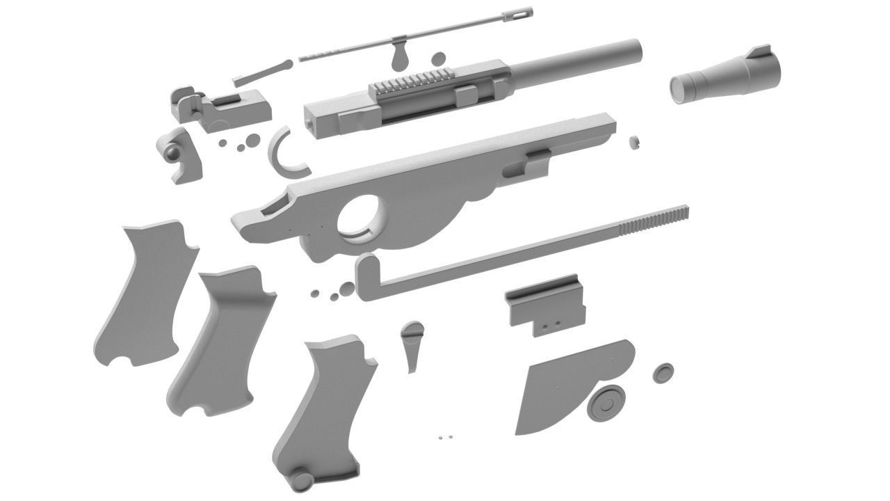 Mandalorian Blaster IB - 94 armor from Star Wars Prop lazer 3D model_17